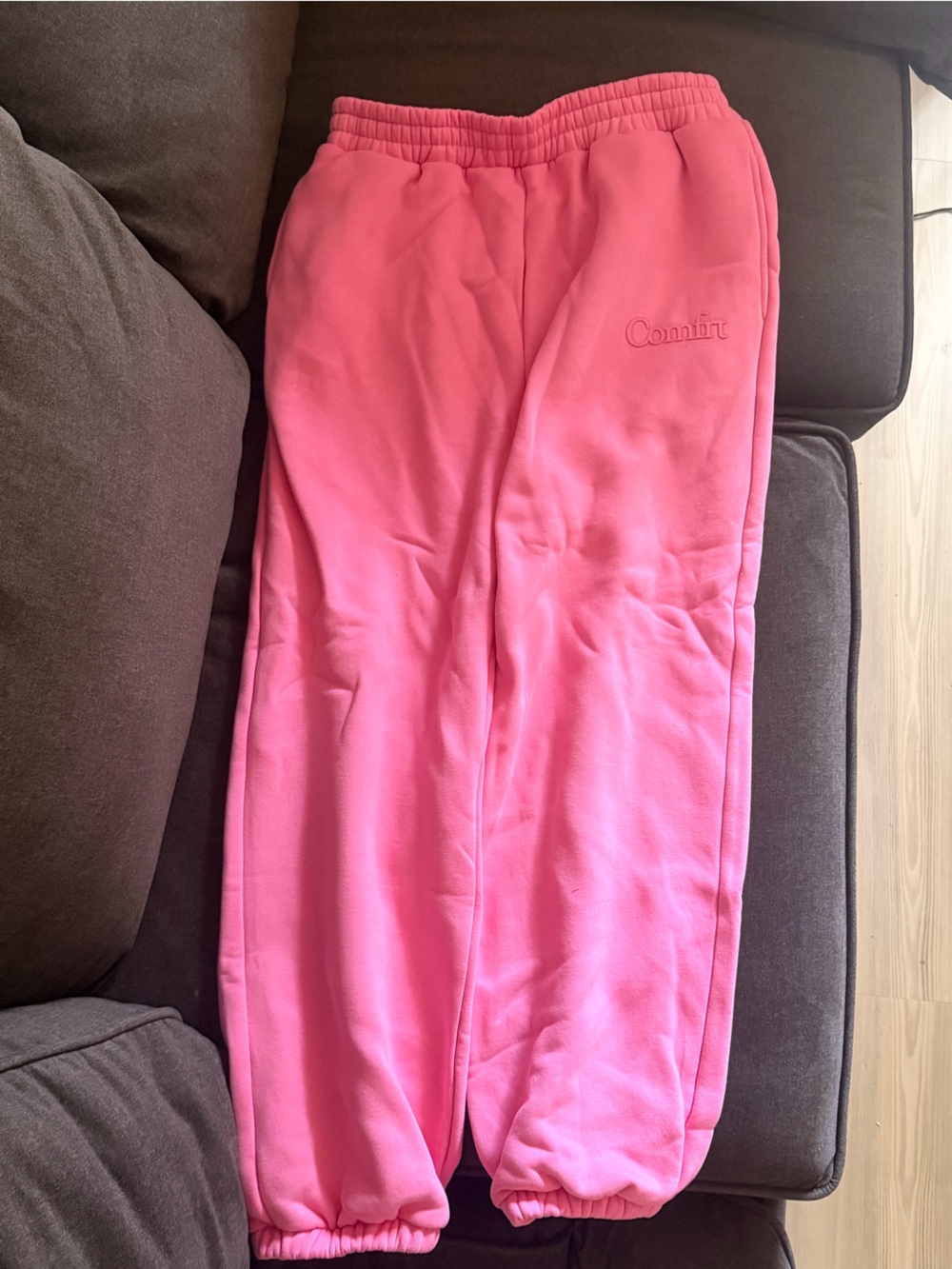 Girls' Cozy Pink Elastic-Waist Jogger Pants
